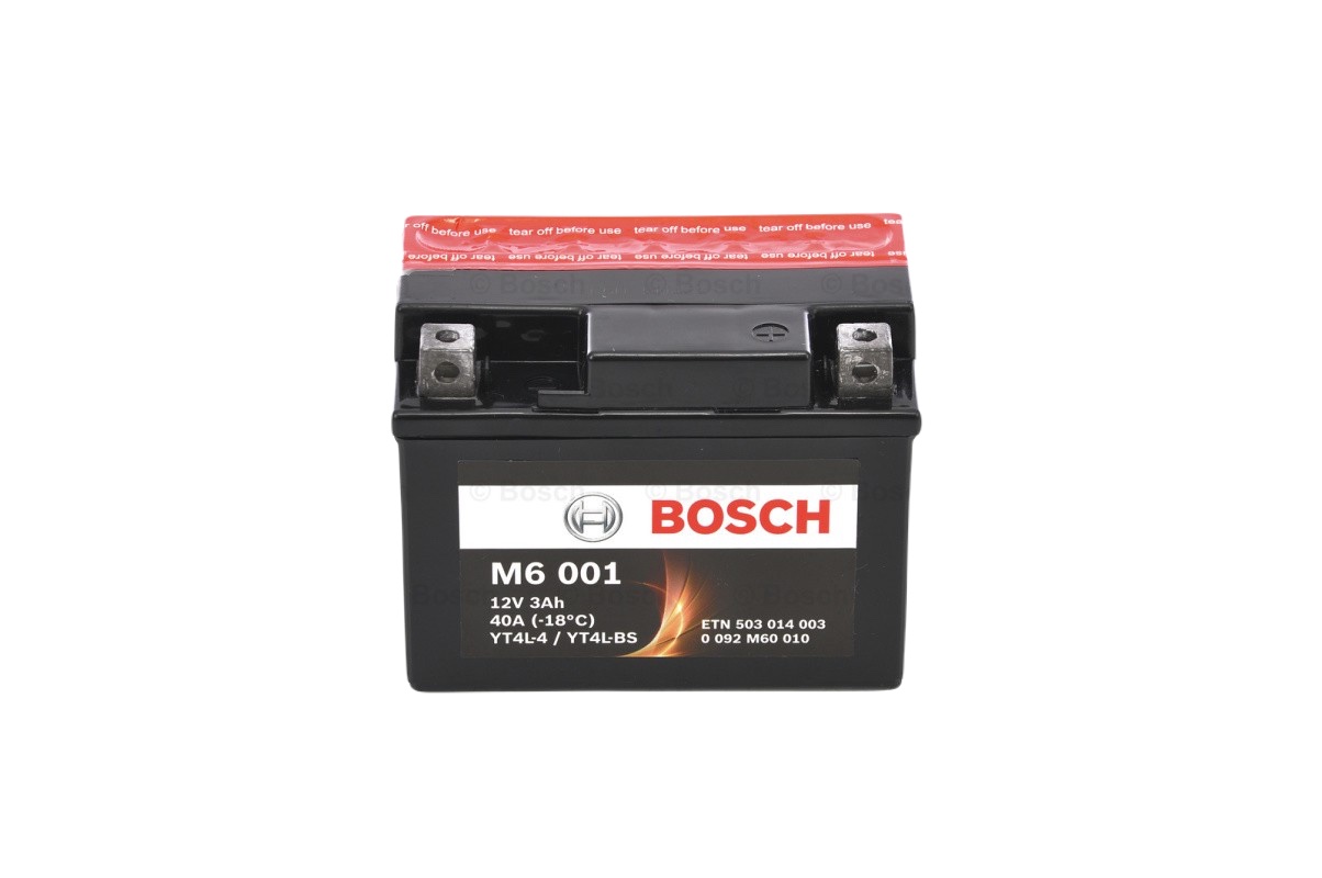 Аккумулятор Bosch 0092M60010 AGM M6 12V 3AH 40A, Bosch